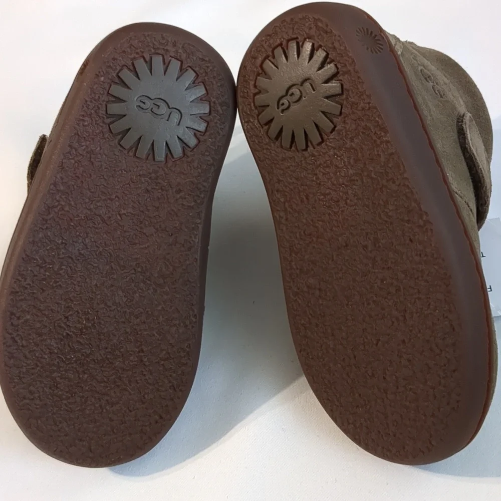 Ugg Leather Brown Shearling Bootie Shoes Toddler Sz 6